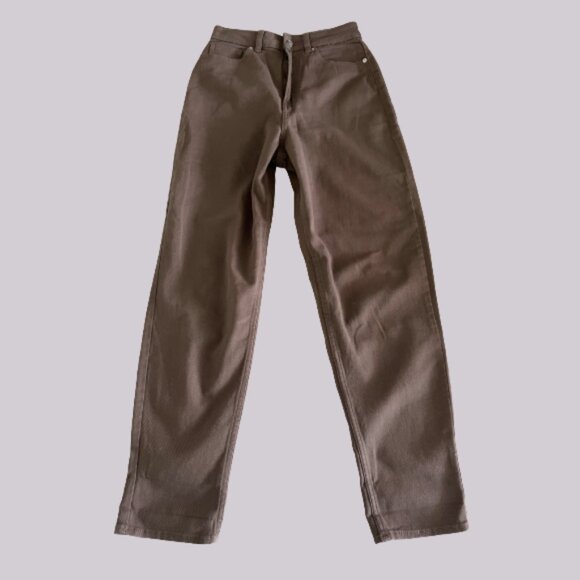 NEW H&M Brown Cotton High Waist Loose Fit Pants - Picture 1 of 3
